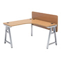 **Technische titel in het Nederlands: Hoekbureau met houten blad en metalen poten**