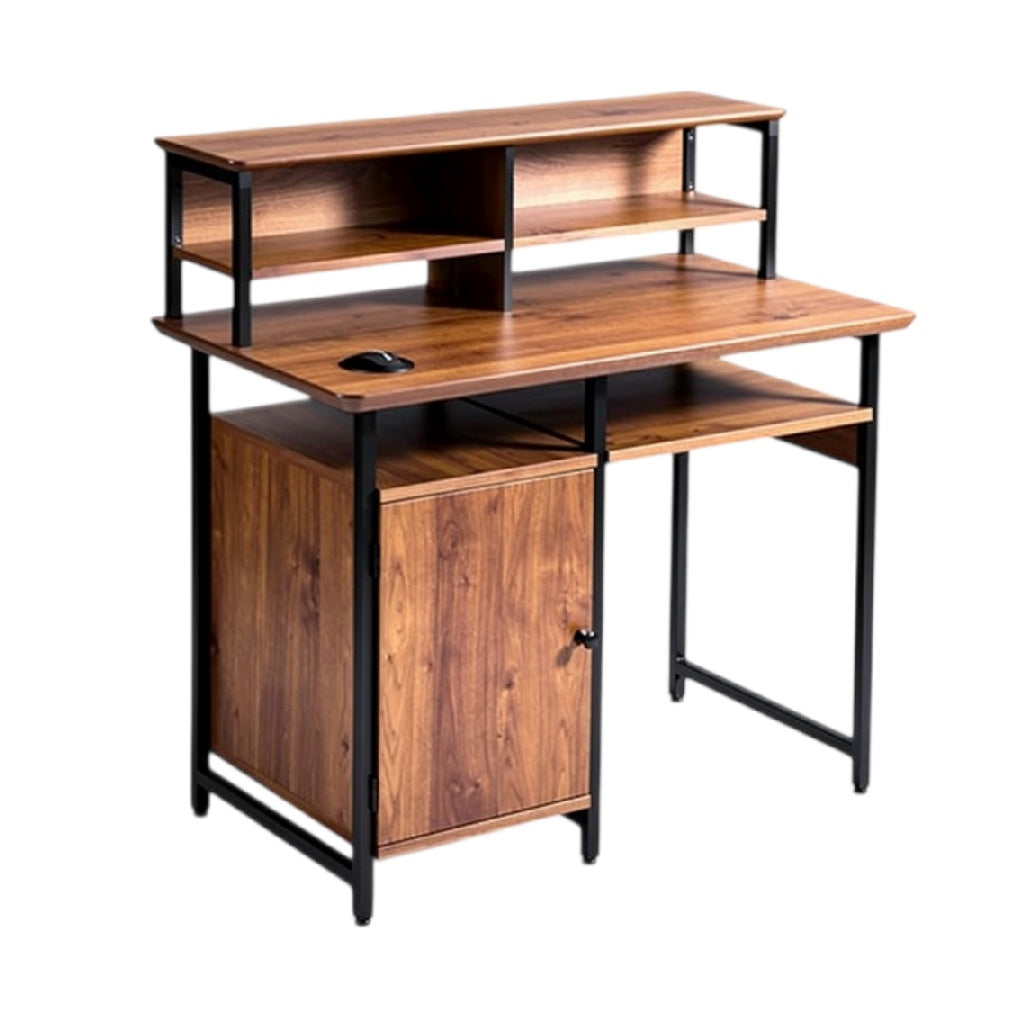 **Moderne Bureau met Opslagruimtes en Stevige Standaard**