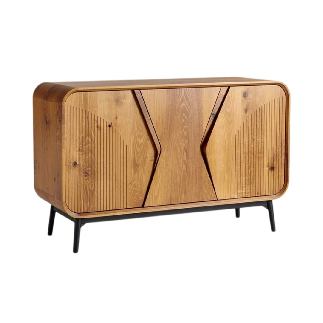 **Technische titel in het Nederlands: Moderne houten kast met geometrisch ontwerp**