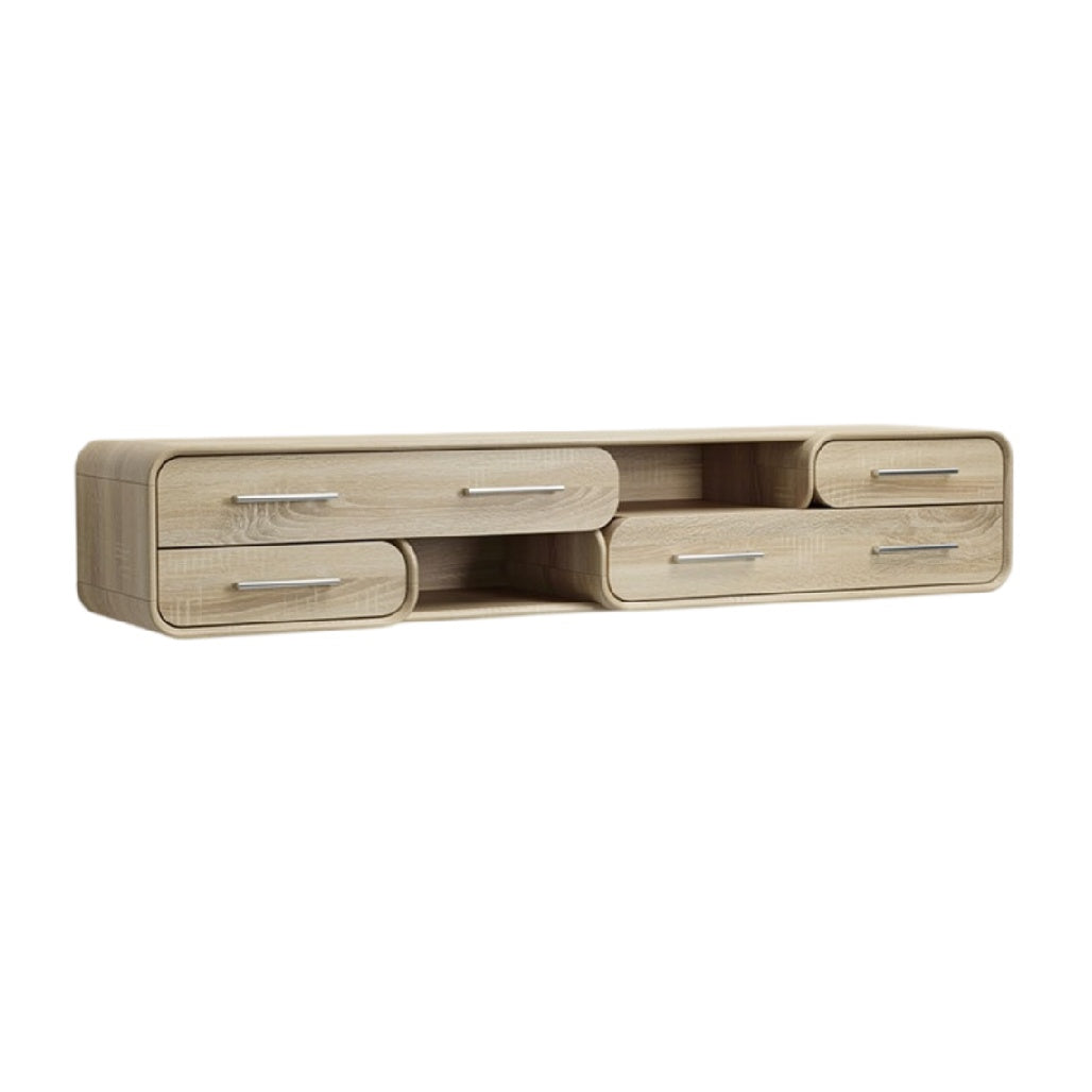 **Moderne wandkast met lades van licht hout**