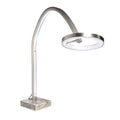 **Eenvoudige moderne bureaulamp met gebogen arm en ronde LED-lamp**